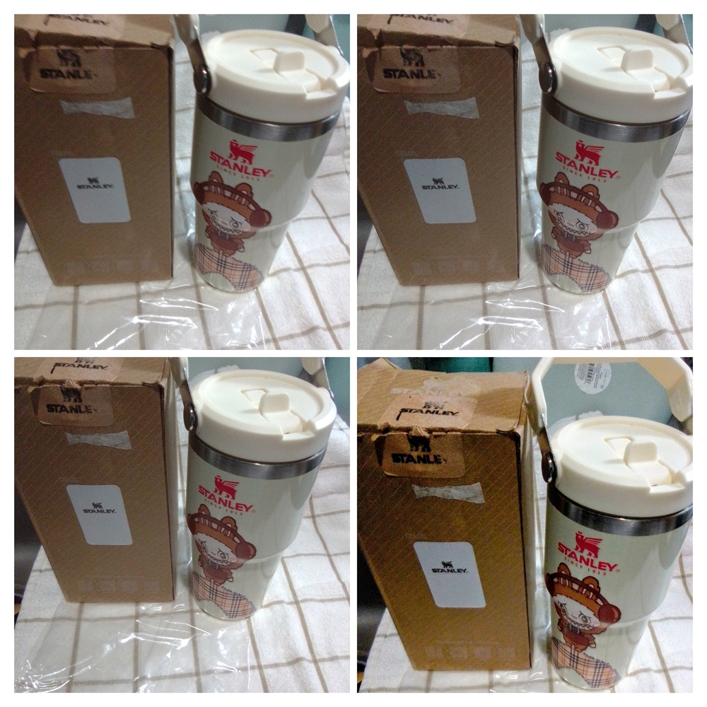 Stanley White and Red Travel Mug